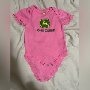 John Deer pink onesie 6/9m NEVER WORN